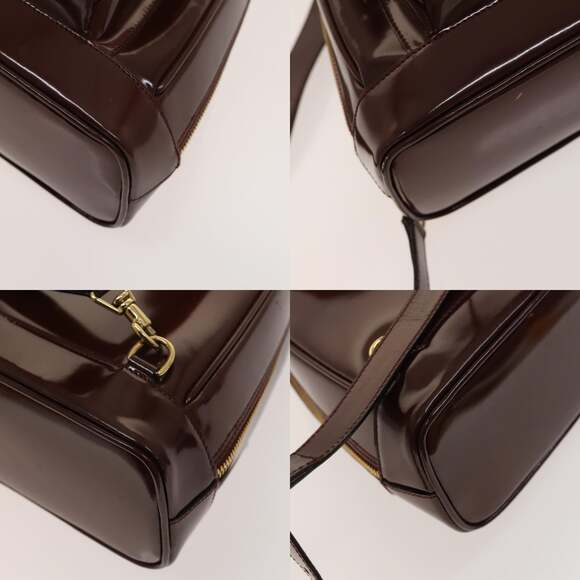 GUCCI Bamboo Body Bag Patent Leather Brown Gold 003 3444 003 3444 - Picture 10 of 12